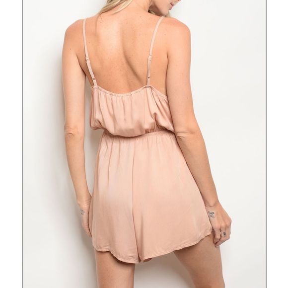 Sale! 2 Left! Host Pick! USA made! Romper in Nude - Picture 2 of 4